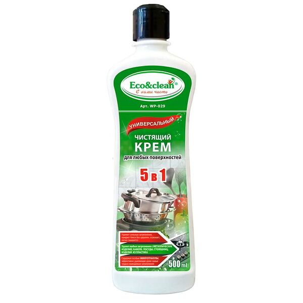 Eco&clean Универсальный чистящий крем 5 в 1 для любых поверхностей, 500 мл.