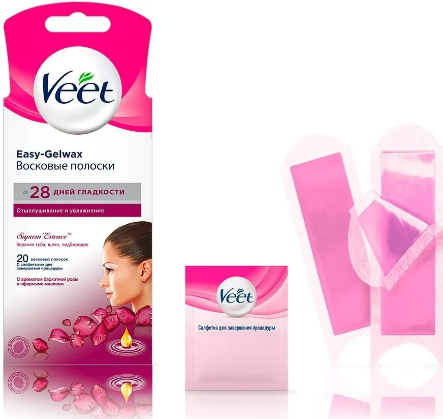 

Полоски восковые Veet Easy-Gelwax Suprem Essence для лица 20 шт.