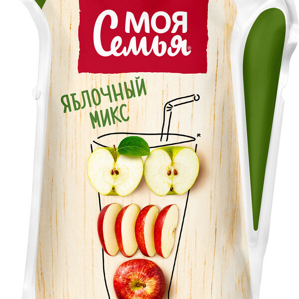 Напиток сокосодержащий Моя Семья Яблочный микс 175 мл
