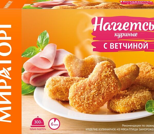 Наггетсы Мираторг куриные с ветчиной 300 г