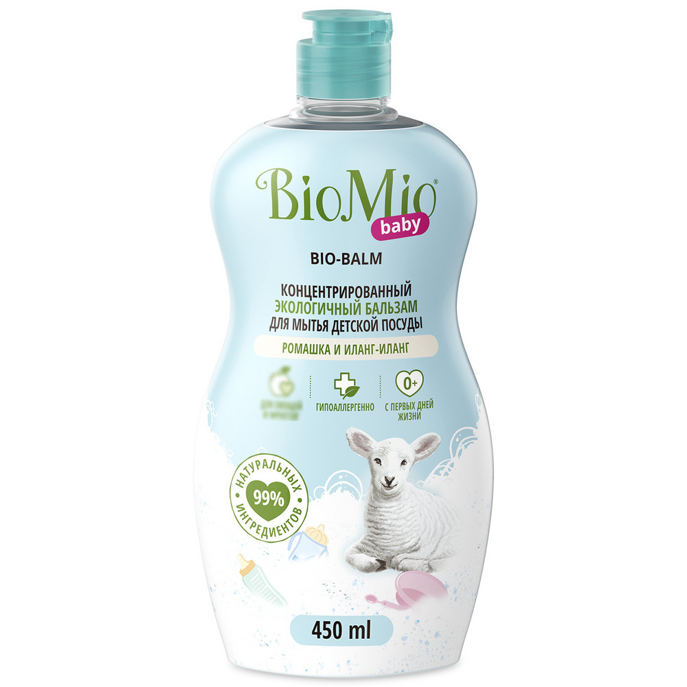 

Гель Biomio Baby для мытья посуды Ромашка Иланг-Иланг 450 мл