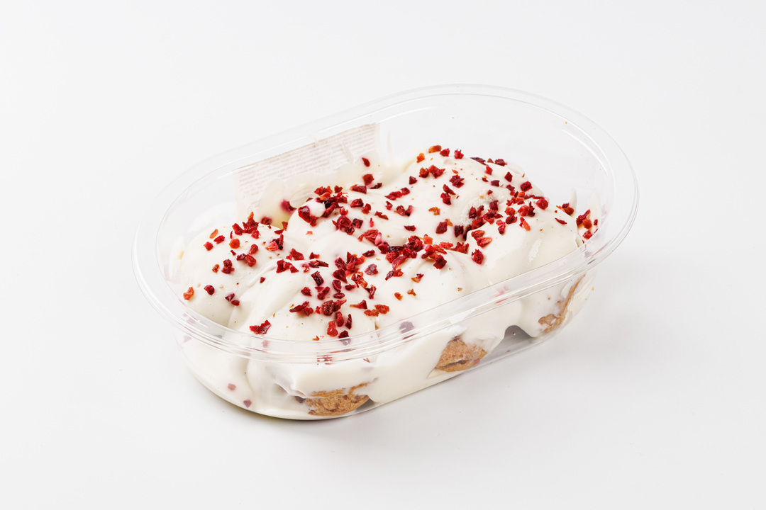 

Профитроли ВкусВилл с малиновым кремом в сливочном соусе 170 г