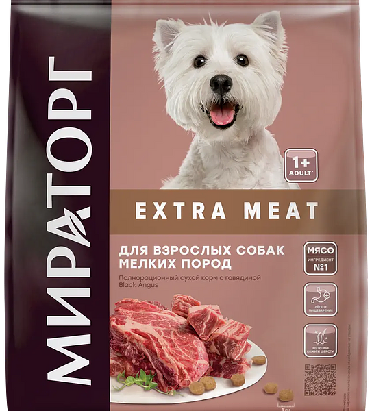 Сухой корм для собак Мираторг Extra Meat с говядиной 1.5 кг