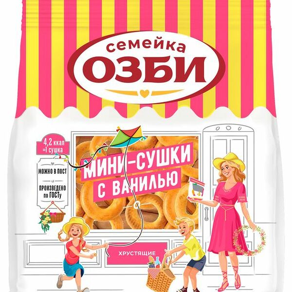 Мини-сушки Семейка Озби с ванилью 150 г