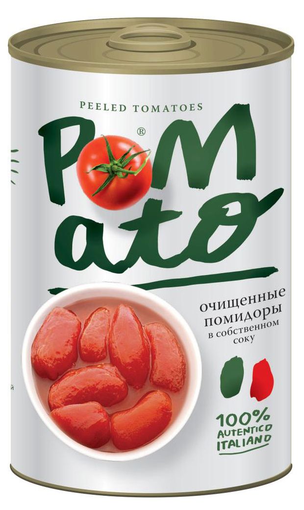 

Помидоры Pomato очищенные в собственном соку 400 г
