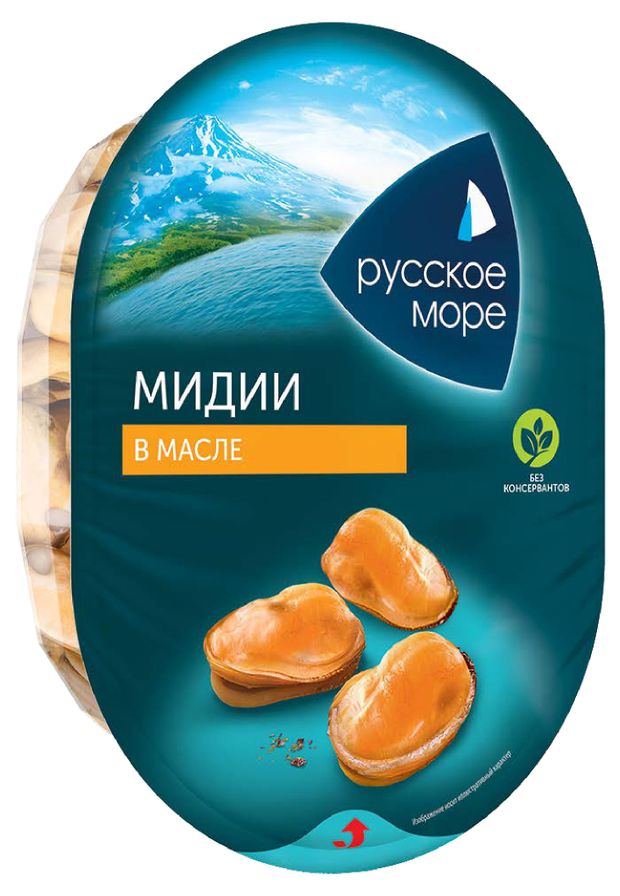 

Мидии Русское Море Классик в растительном масле 180 г