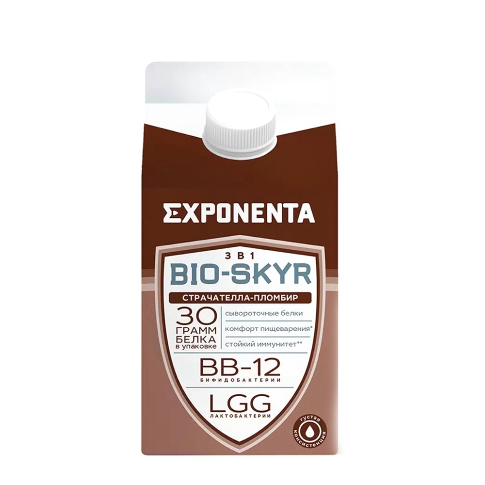 

Напиток кисломолочный Exponenta Bio-Skyr страчателла-пломбир обезжиренный с высоким содержанием белка 500 г