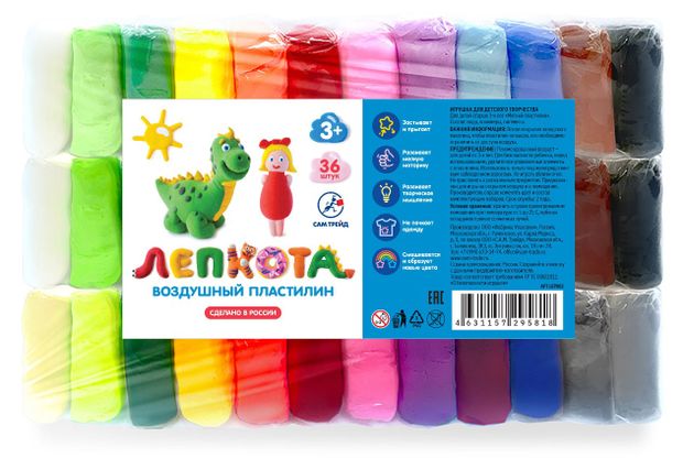

Волшебный пластилин Лепкота, 36 цветов
