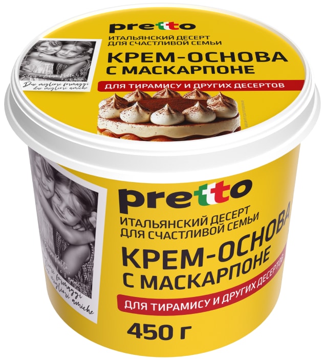 

Крем-основа с маскарпоне Pretto Сливочный для тирамису 50% 450 г