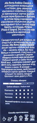 

Кофе Alta roma Arabica Classico молотый 250 г