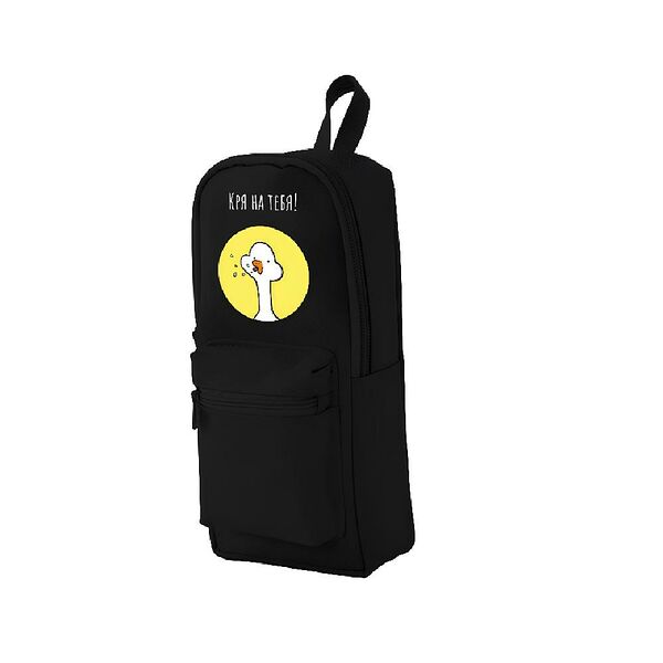 Пенал 1 отд сред Schoolformat Гусь обнимусь 210x40x90 мм черн полиэстер