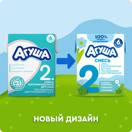 

Смесь кисломолочная Агуша адаптированная последующая для детей с 6 мес 3.5% 204 г