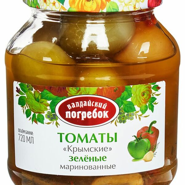 Томаты Крымские маринованные зеленые ТМ Валдайский погребок