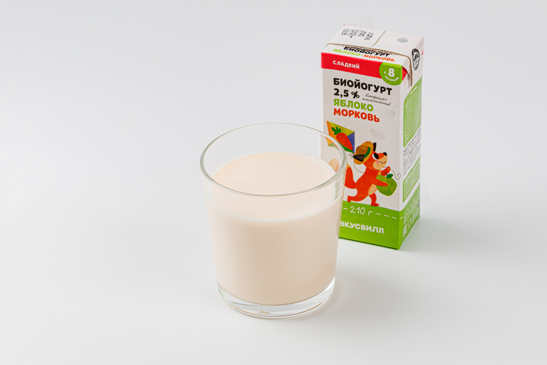 

Биойогурт детский ВкусВилл Яблоко-морковь 210 г