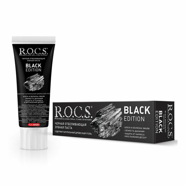 Зубная паста R.O.C.S. Black Edition отбеливающая 74 г