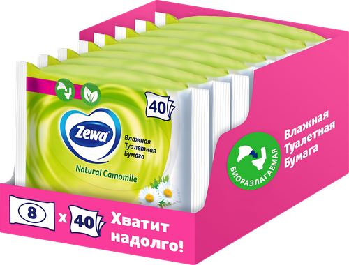 

Влажная туалетная бумага Zewa Ромашка 40 шт.
