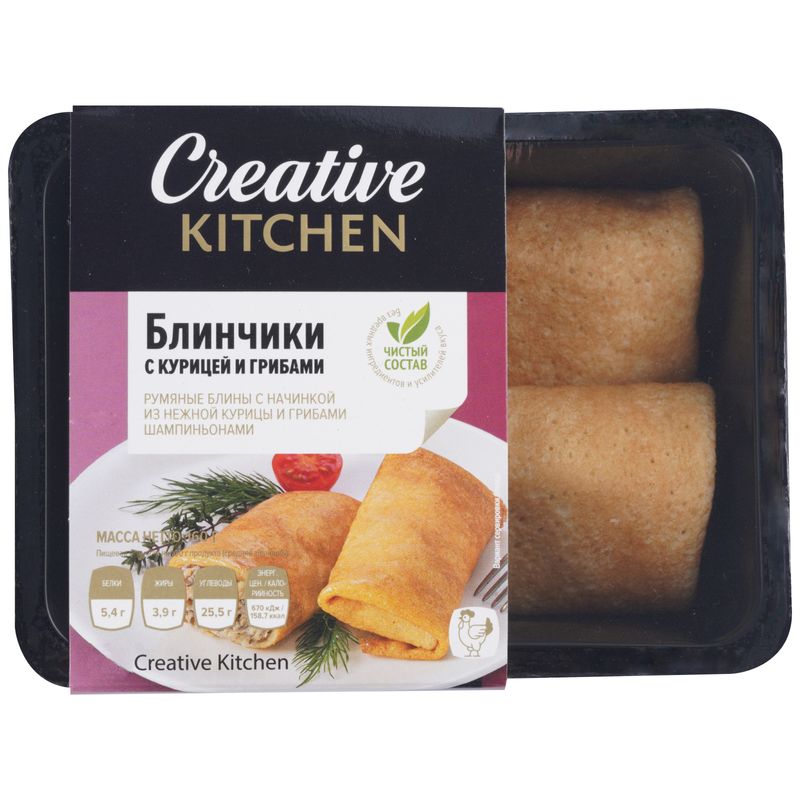 

Блинчики с курицей и грибами Creative Kitchen 160 г