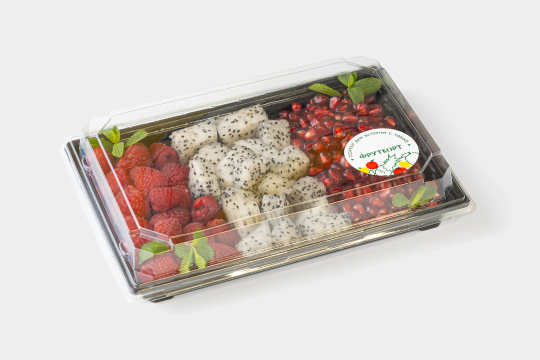 

Фруктовая тарелка Фруткорт малина, питахайя, гранат 390 г