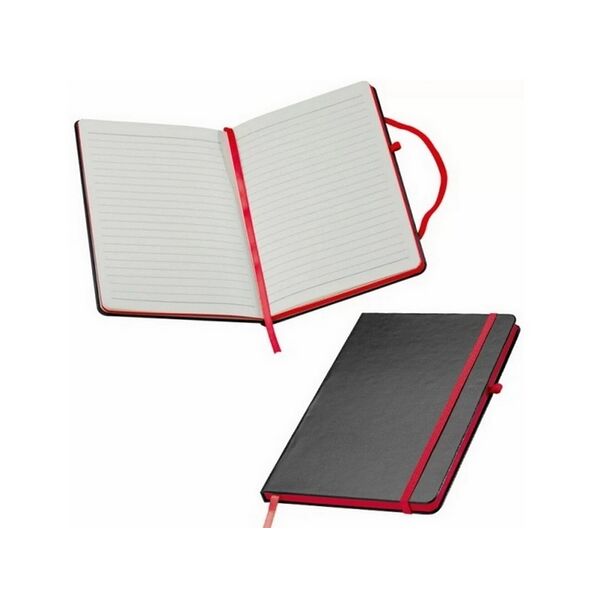 Блокнот А5 142*210 мм 80 л лин Cuxhaven Easy Gifts обл карт на резинке черный/красный арт 037905