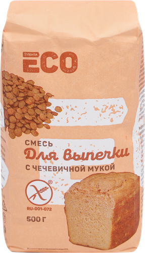 

Смесь для выпечки безглютеновая ЛЕНТА ЕСО с чечевичной мукой, 500г