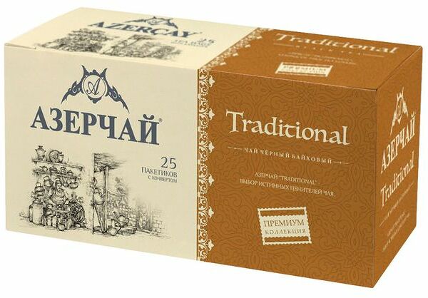 Чай чёрный байховый Азерчай Traditional Premium collection 25 пакетиков 45 г