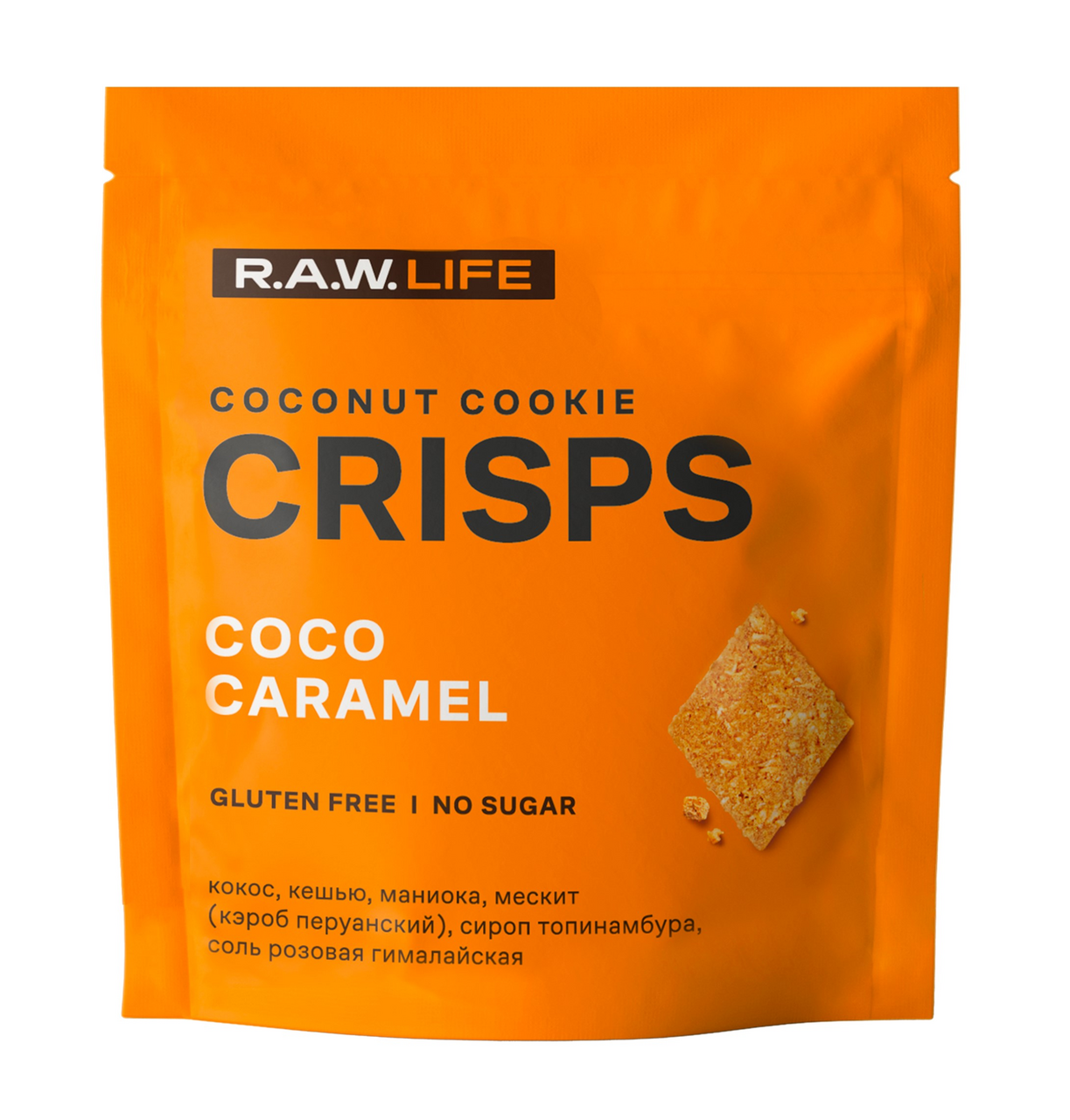 

Печенье кокосовое R.A.W.Life Crisps Кокос-Карамель без глютена, без сахара 35 г