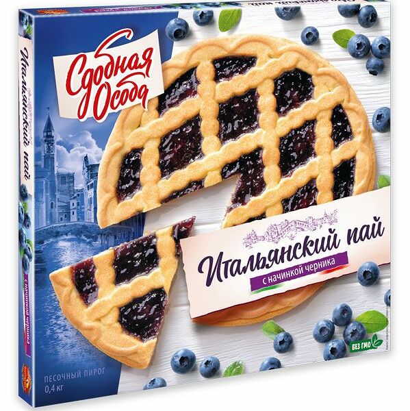 Пирог песочный Сдобная особа Итальянский пай с черникой 400 г