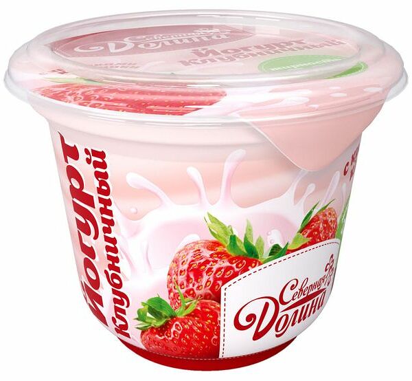 Йогурт Северная Долина клубника, 3.5%, 250 г
