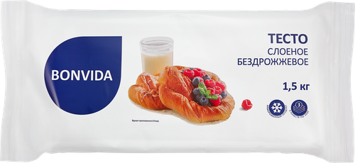 

Тесто бездрожжевое Bonvida слоеное 1.5 кг