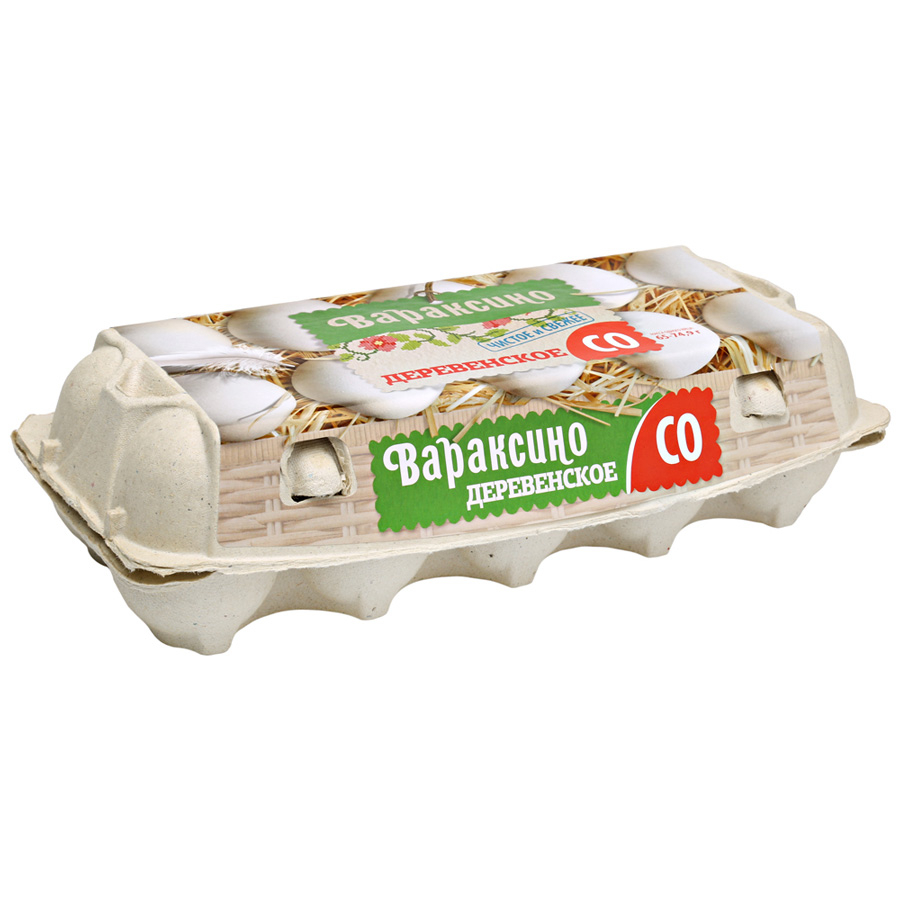

Яйца куриные Вараксино деревенские белые С0 10 шт