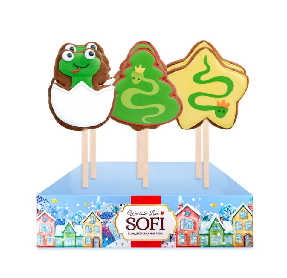 

Пряник Пекарня Sofi Символ года на палочке 45 г, в ассортименте, 1 шт.