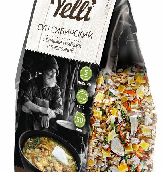 Суп Yelli Сибирский с белыми грибами и перловкой 125 г