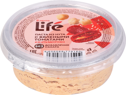 

Паста из нута Лента Life с вялеными томатами 100 г