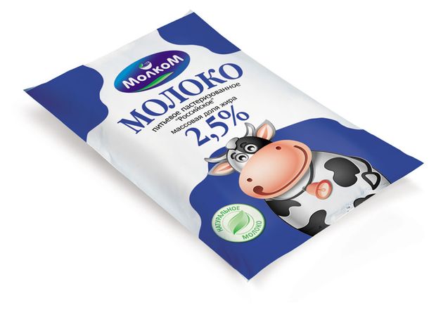 

Молоко МолкоМ пастеризованное 2.5%, пакет 1 л