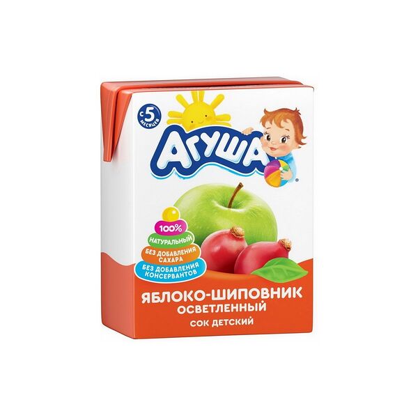 Сок Агуша яблоко и шиповник восст паст 0,2л ДП