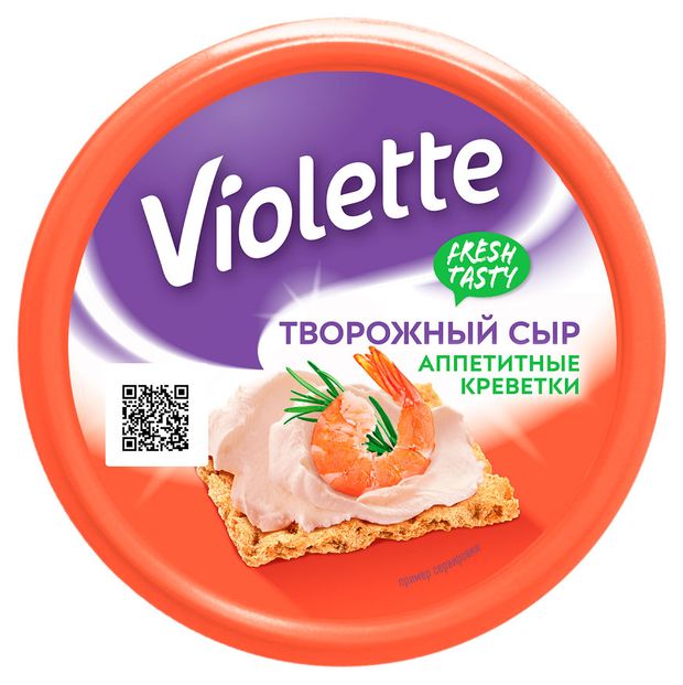 

Сыр творожный Violette Аппетитные креветки 70% 140 г