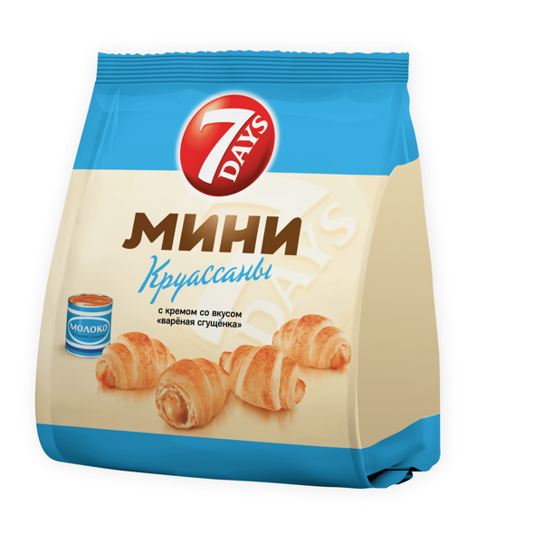 Мини круассаны 7 Days c кремом со вкусом варёная сгущёнка 265 г