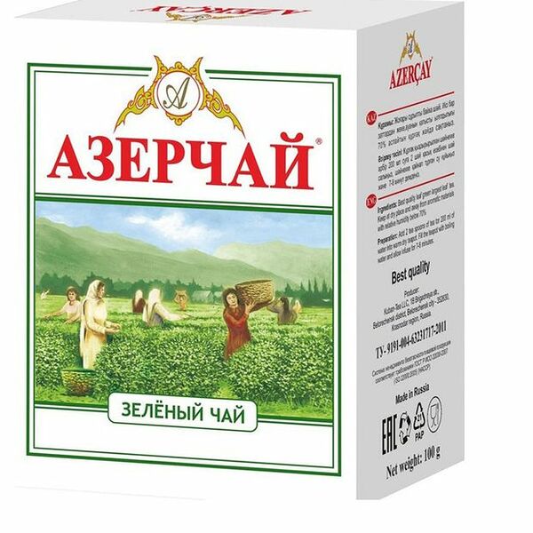 Чай зелёный Азерчай байховый, 100г