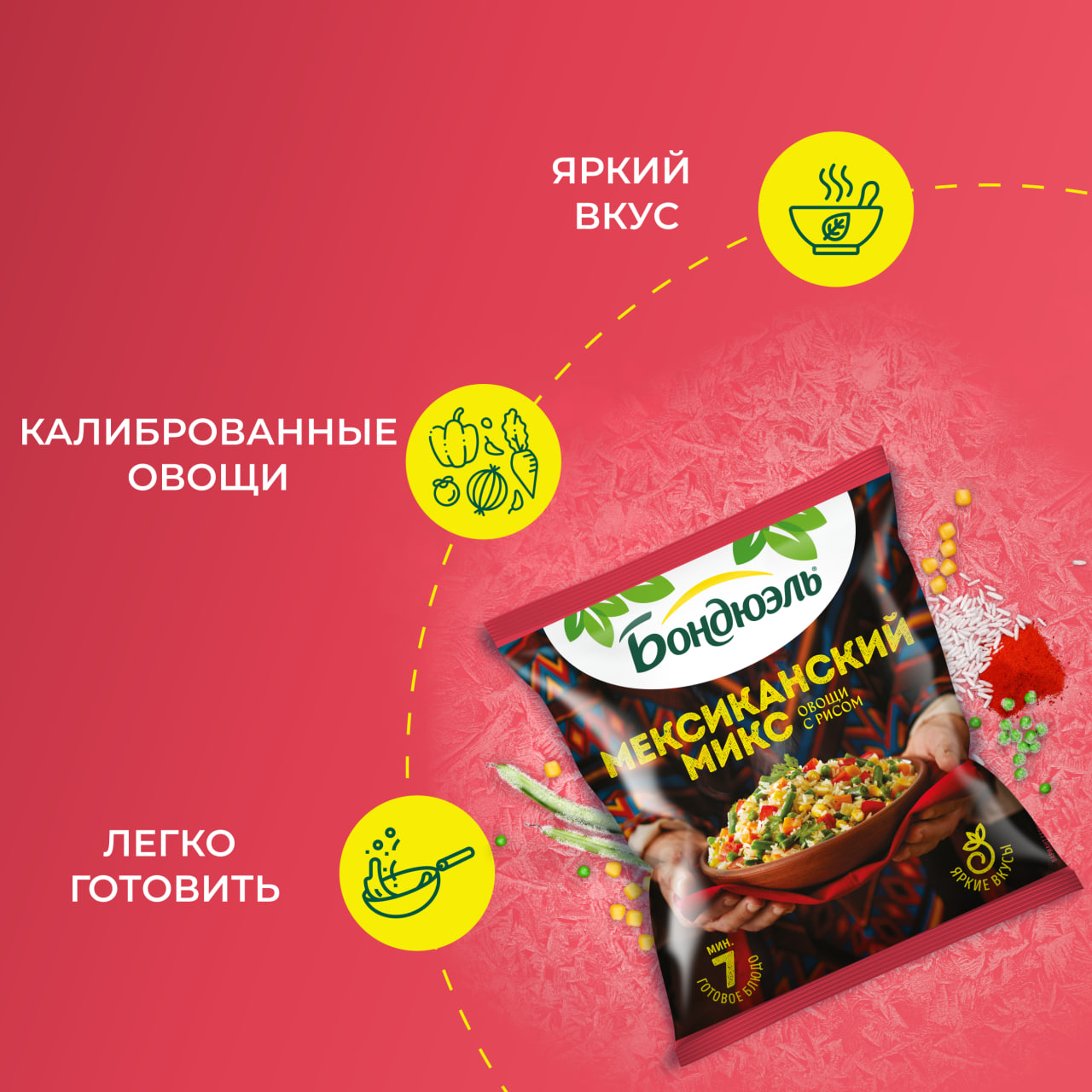 

Мексиканская смесь Бондюэль замороженная 400 г