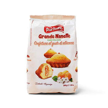 

Бисквиты Grande Nanette с абрикосовым джемом, Piu Buono 200 г