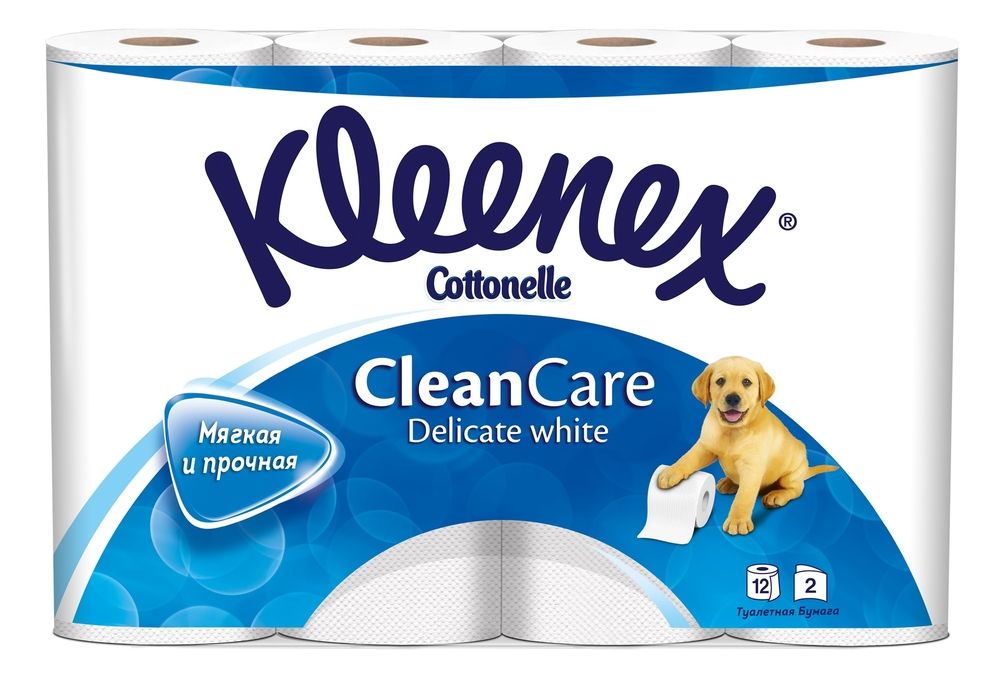 

Туалетная бумага Kleenex Delicate white двухслойная, 12 рулонов