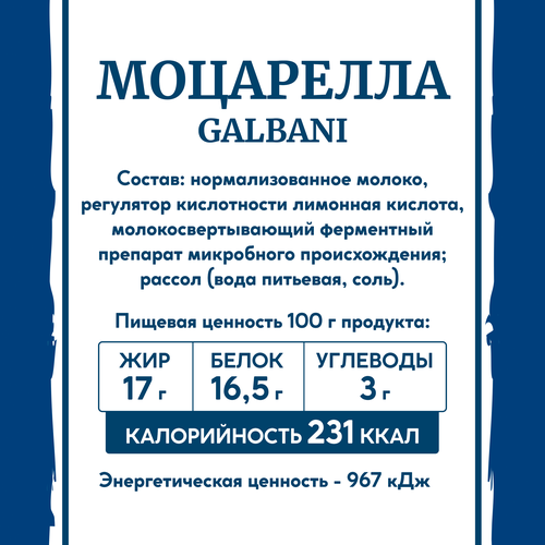 

Сыр Galbani Моцарелла Макси 45% 250 г