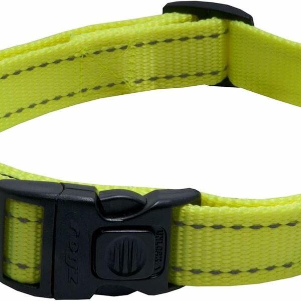 Ошейник для собак Rogz Utility размер L (34-56 см), ширина 2 см желтый