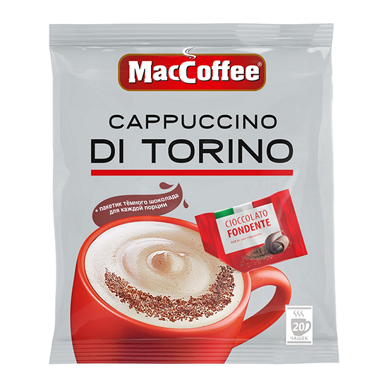 Кофейный напиток MacCoffee Cappuccino di Torino с шоколадной крошкой 20 шт. x 25.5 г