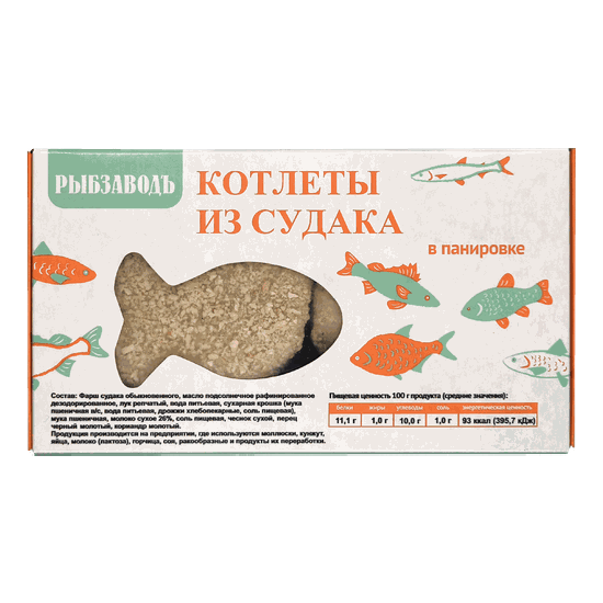 

Котлеты рыбные Рыбзаводъ из судака замороженные 300 г