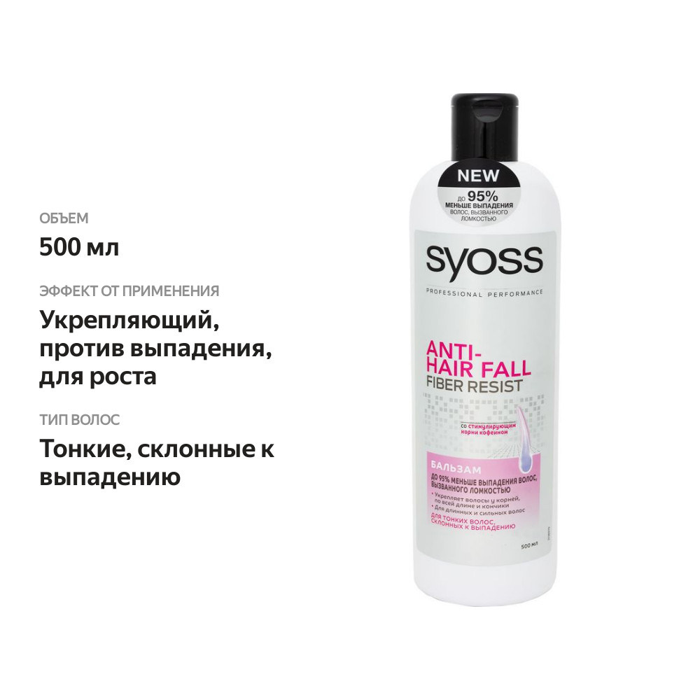 

Бальзам-ополаскиватель Сьёсс Anti-Hair Fall для тонких волос склонных к выпадению 500 мл