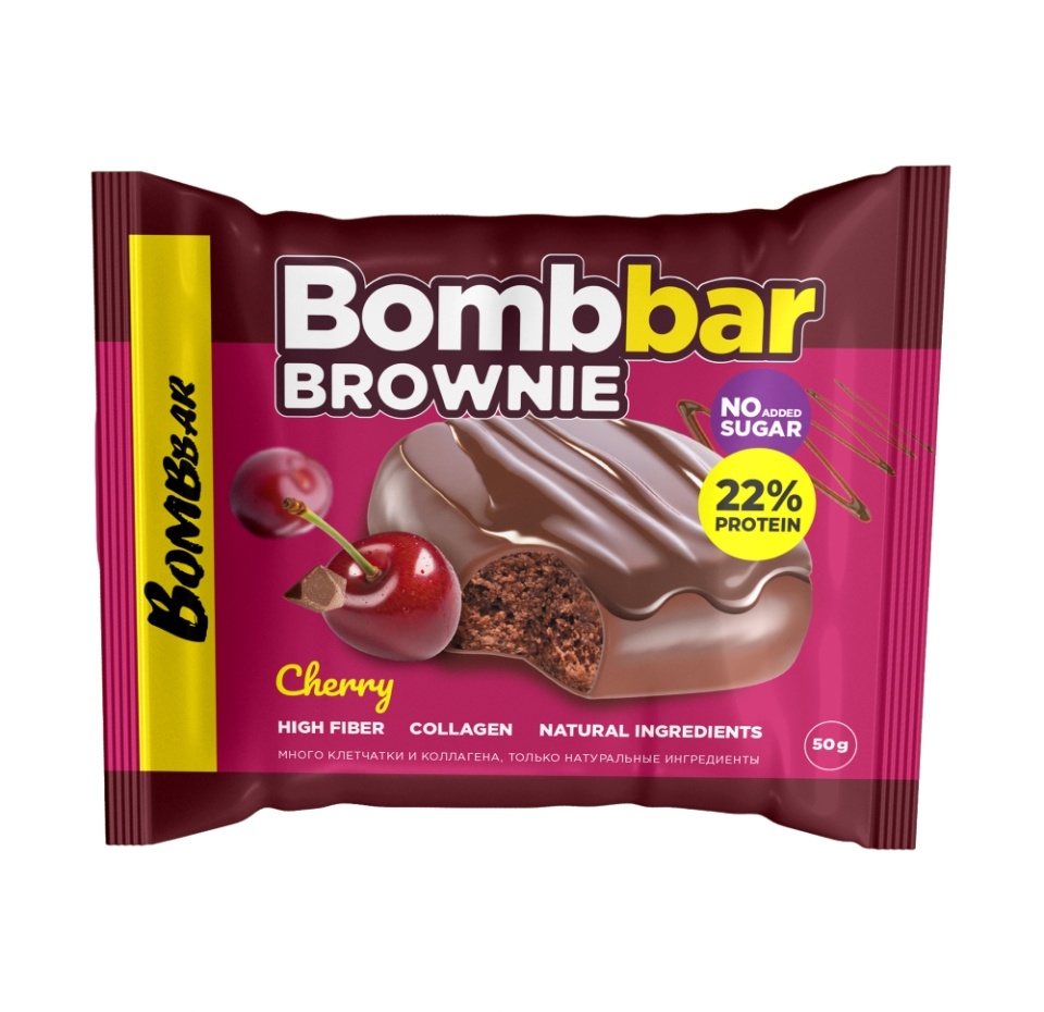 

Печенье протеиновое BombBar глазированное Вишневый брауни 50 г