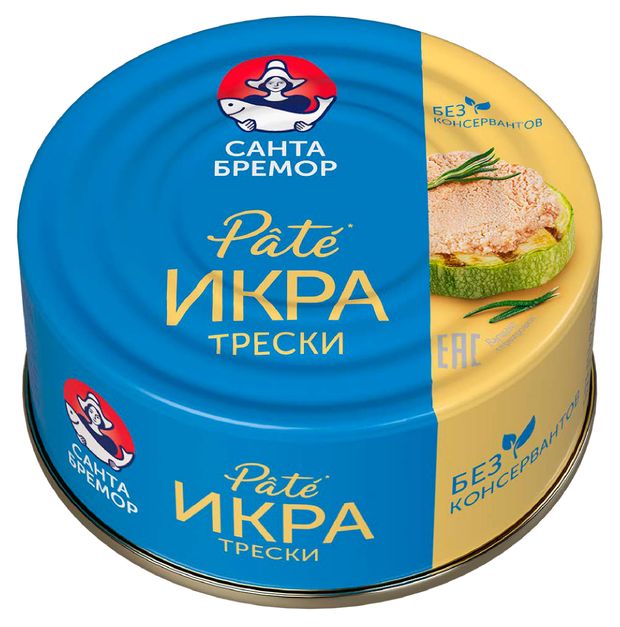 

Икра трески Санта Бремор Pate деликатесная 90 г