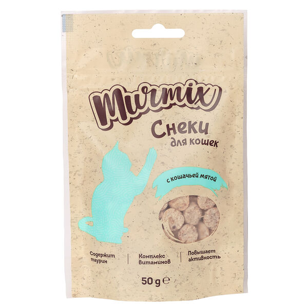 Лакомство тренировочное для кошек, снеки с кошачьей мятой, 50 гр.