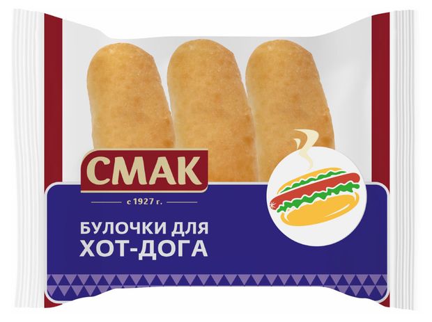 

Булочки пшеничные для хот-дога Смак 3 шт. 150 г